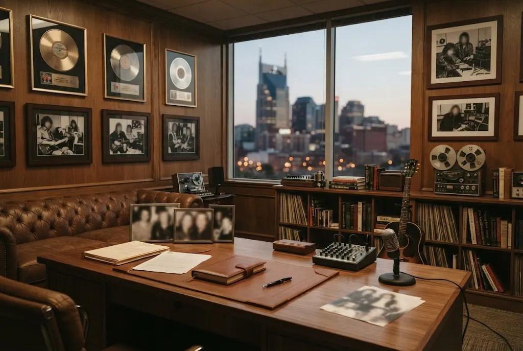 Nashville music management office scene representing the history of Borman Entertainment